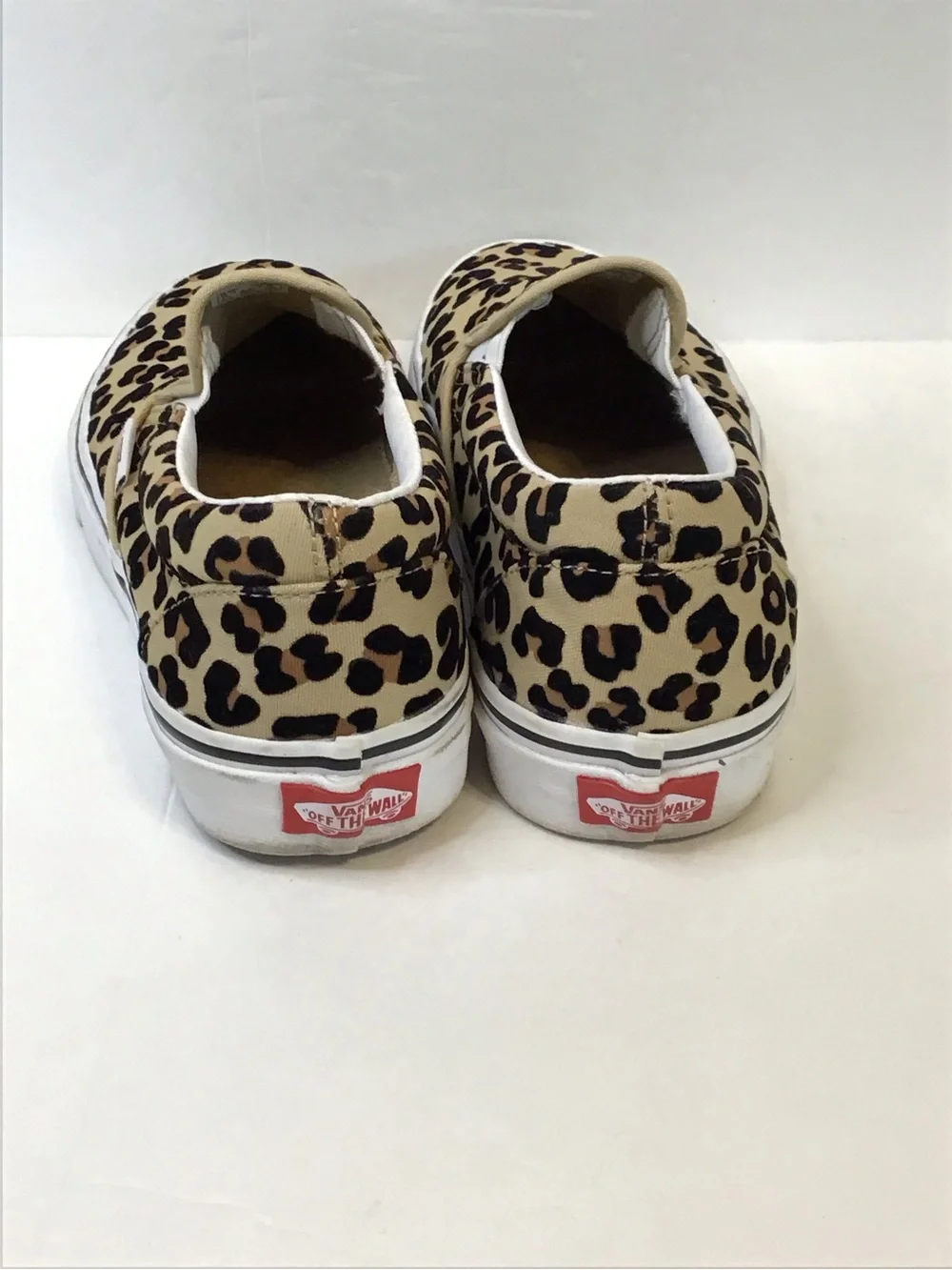 VANS Women's Leopard Print Slip-On Sneakers - Tan & Black 7.5